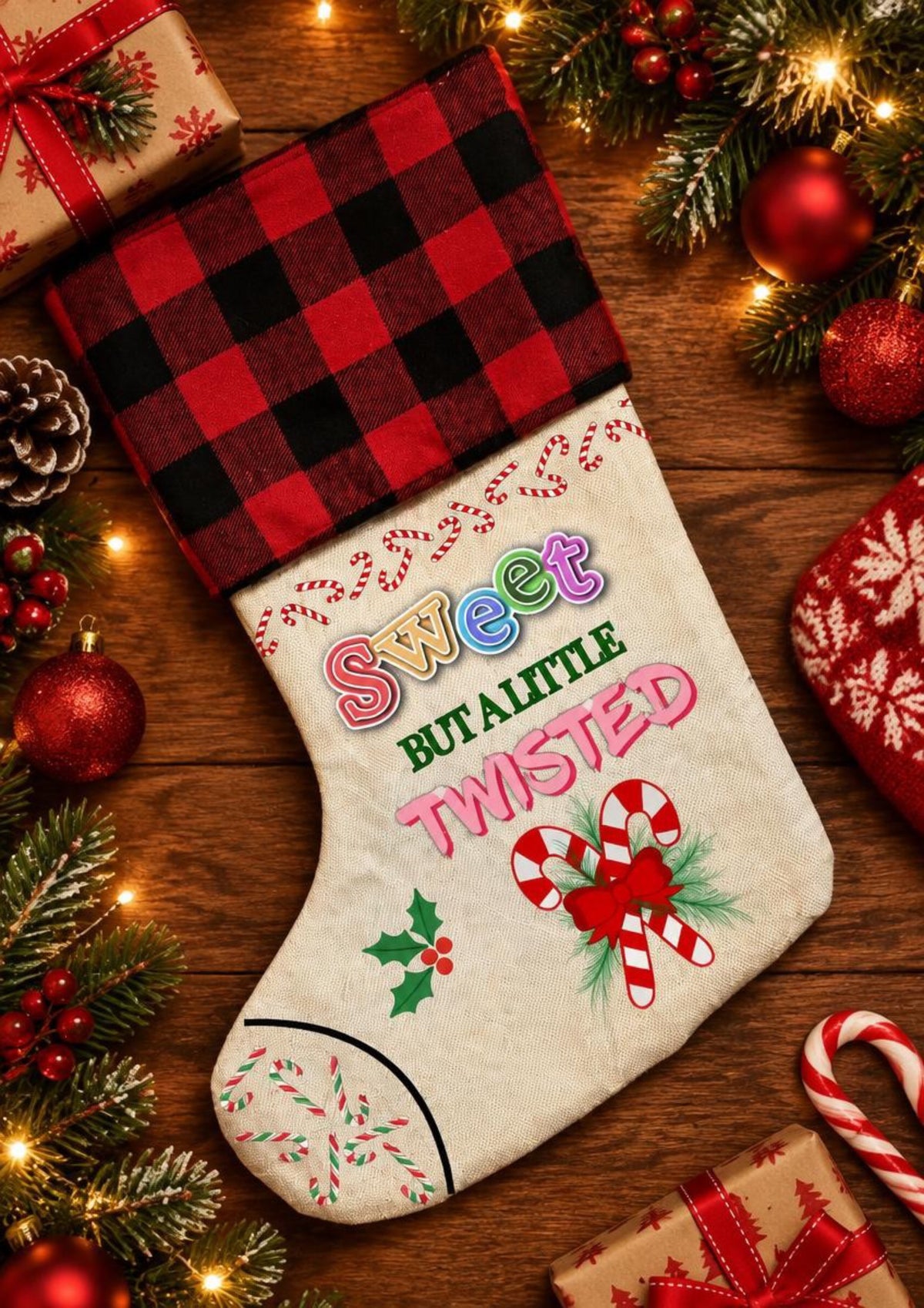 A Little Twisted - Personalised Christmas Stocking