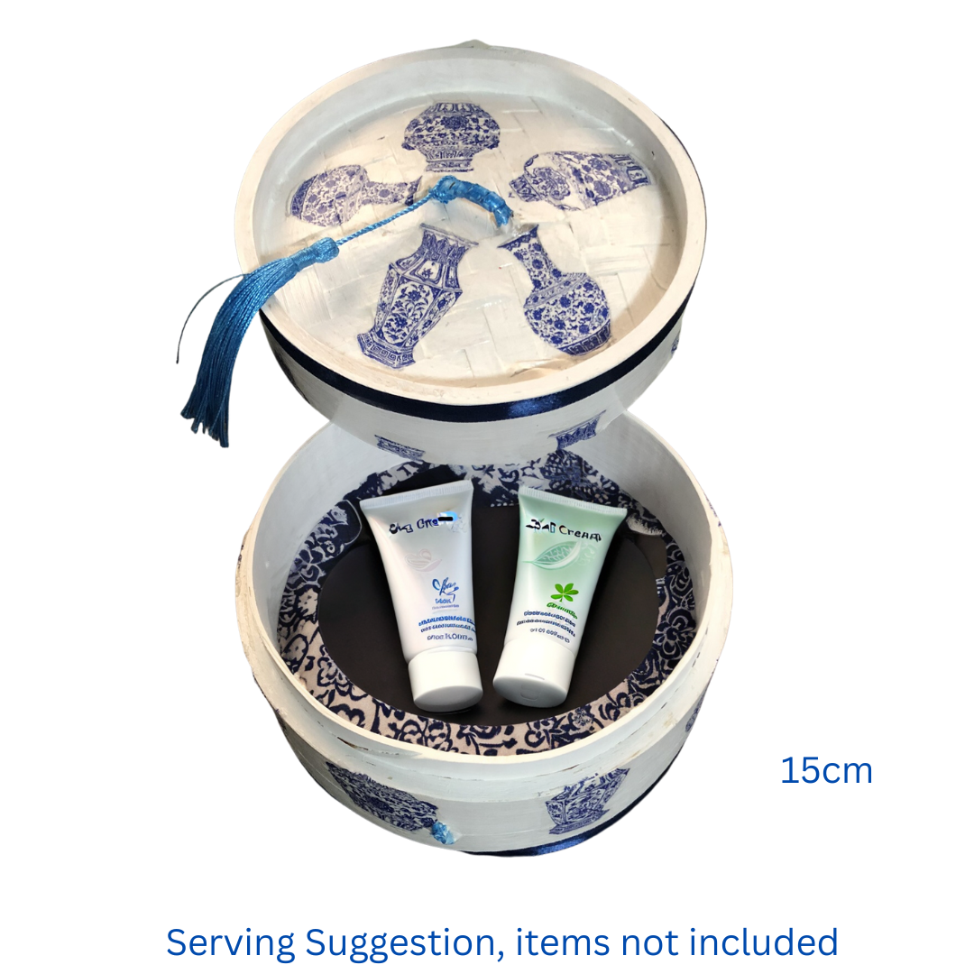 Bamboo Dim Sum Steamer - Blue and White Chinese Vase