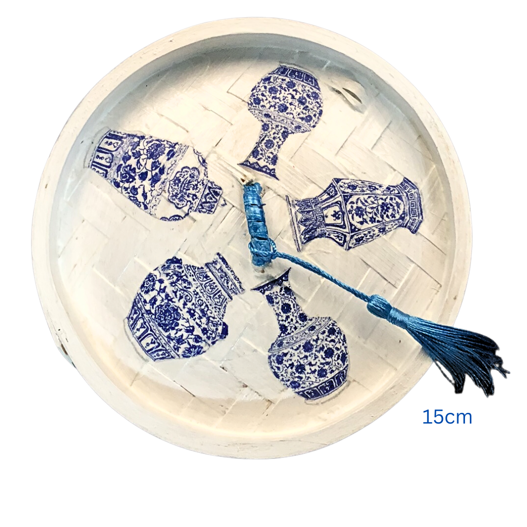 Bamboo Dim Sum Steamer - Blue and White Chinese Vase