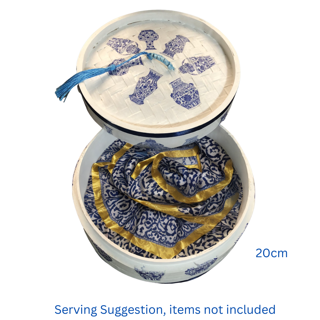 Bamboo Dim Sum Steamer - Blue and White Chinese Vase