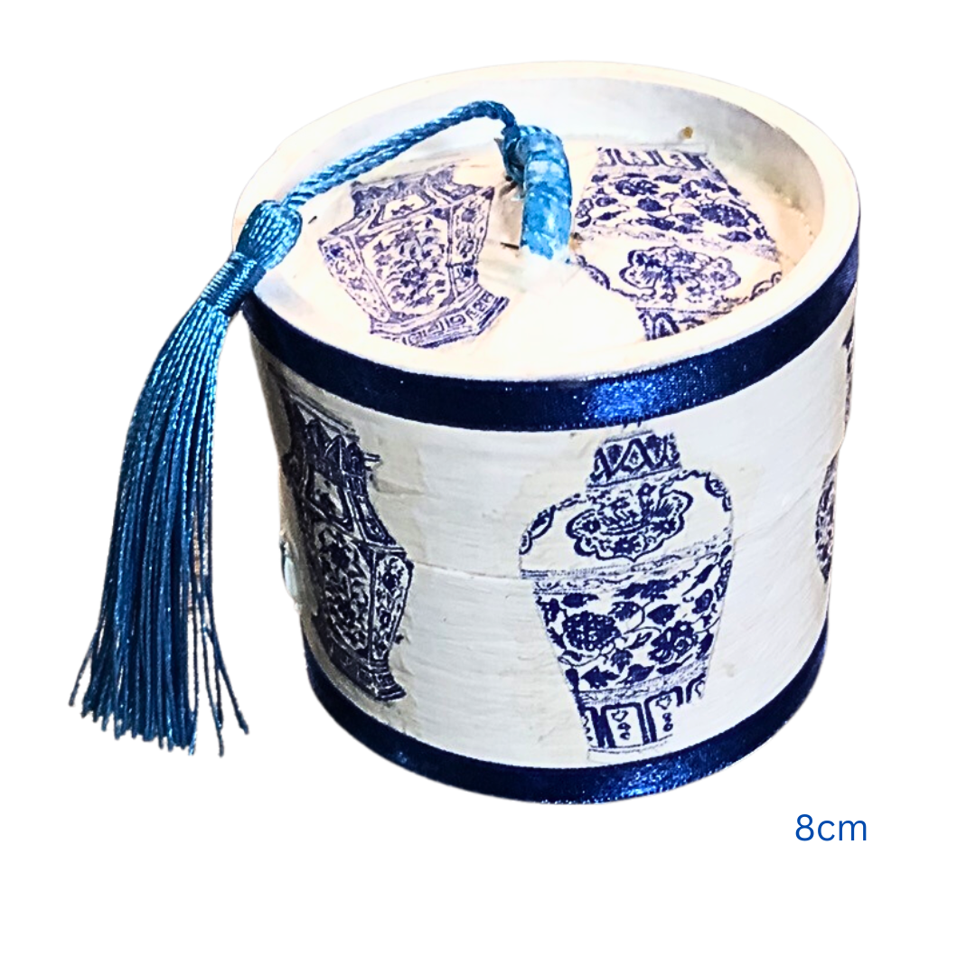 Bamboo Dim Sum Steamer - Blue and White Chinese Vase
