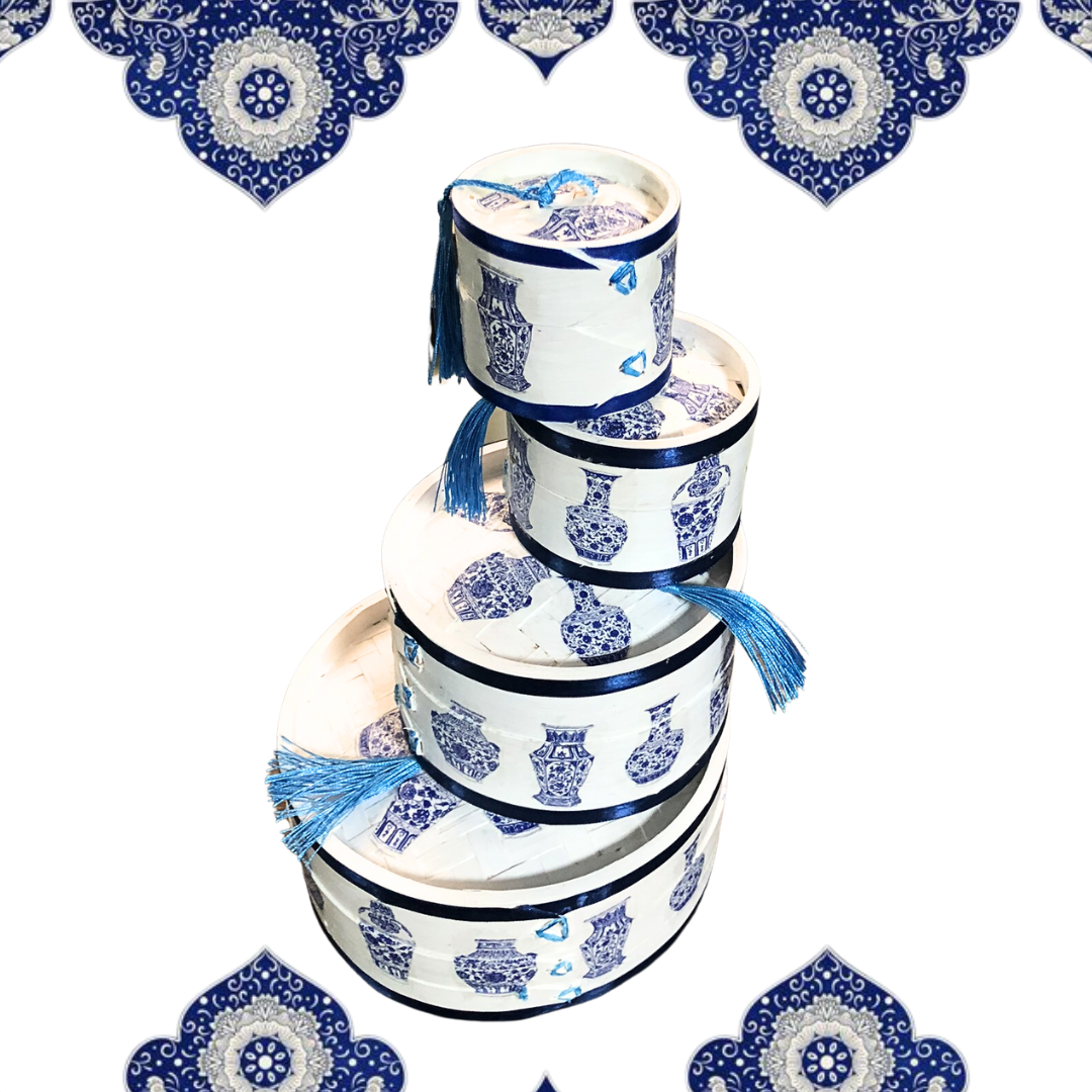 Bamboo Dim Sum Steamer - Blue and White Chinese Vase