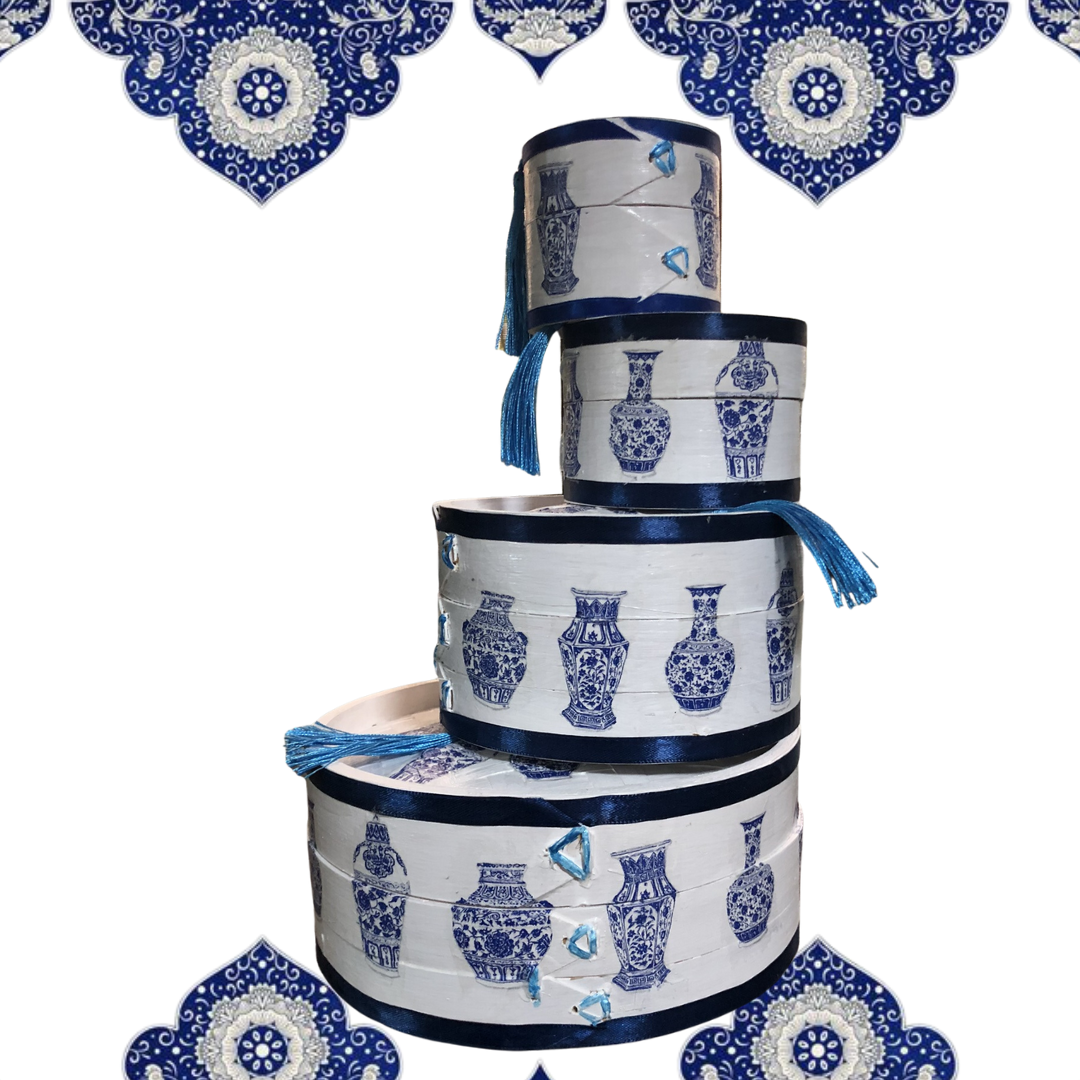 Bamboo Dim Sum Steamer - Blue and White Chinese Vase