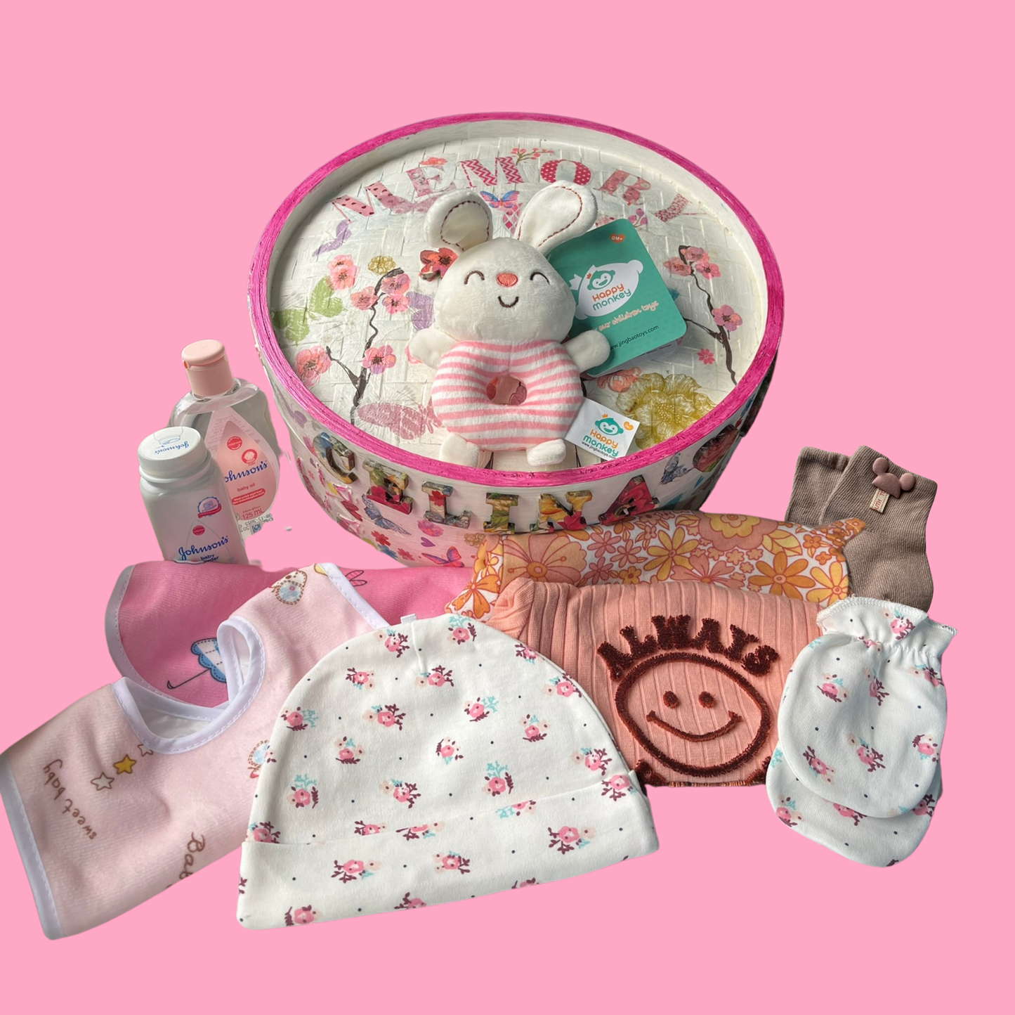 Baby Shower Gift Set For Girl - FLOWERS & BUTTERFLIES