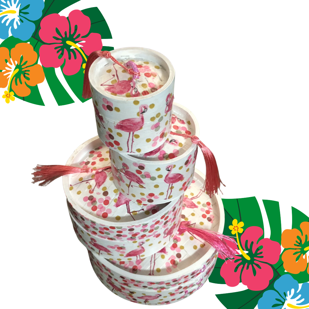 Bamboo Dim Sum Steamer - Pink Flamingo