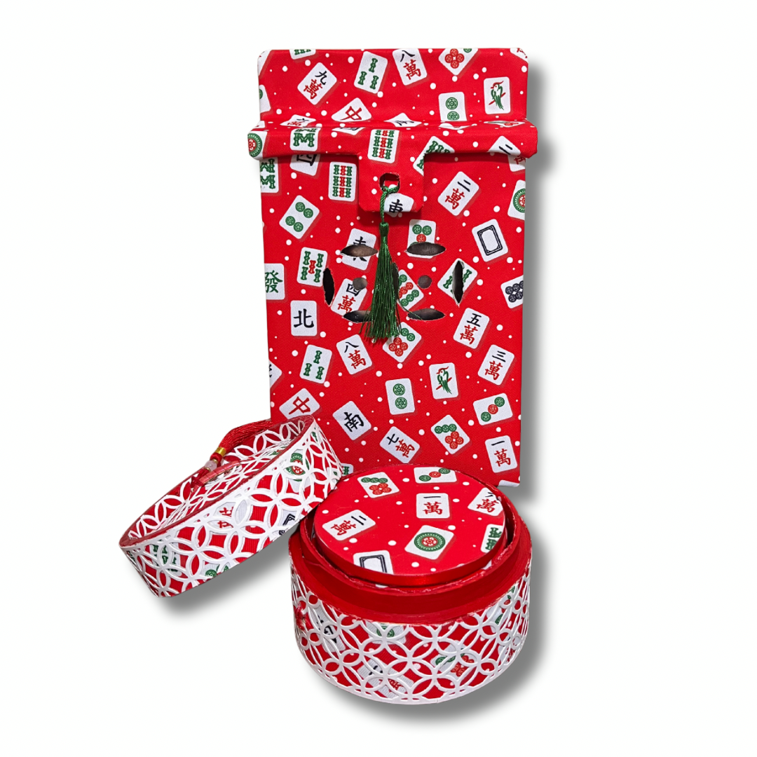 Red Mahjong Coaster Gift Set