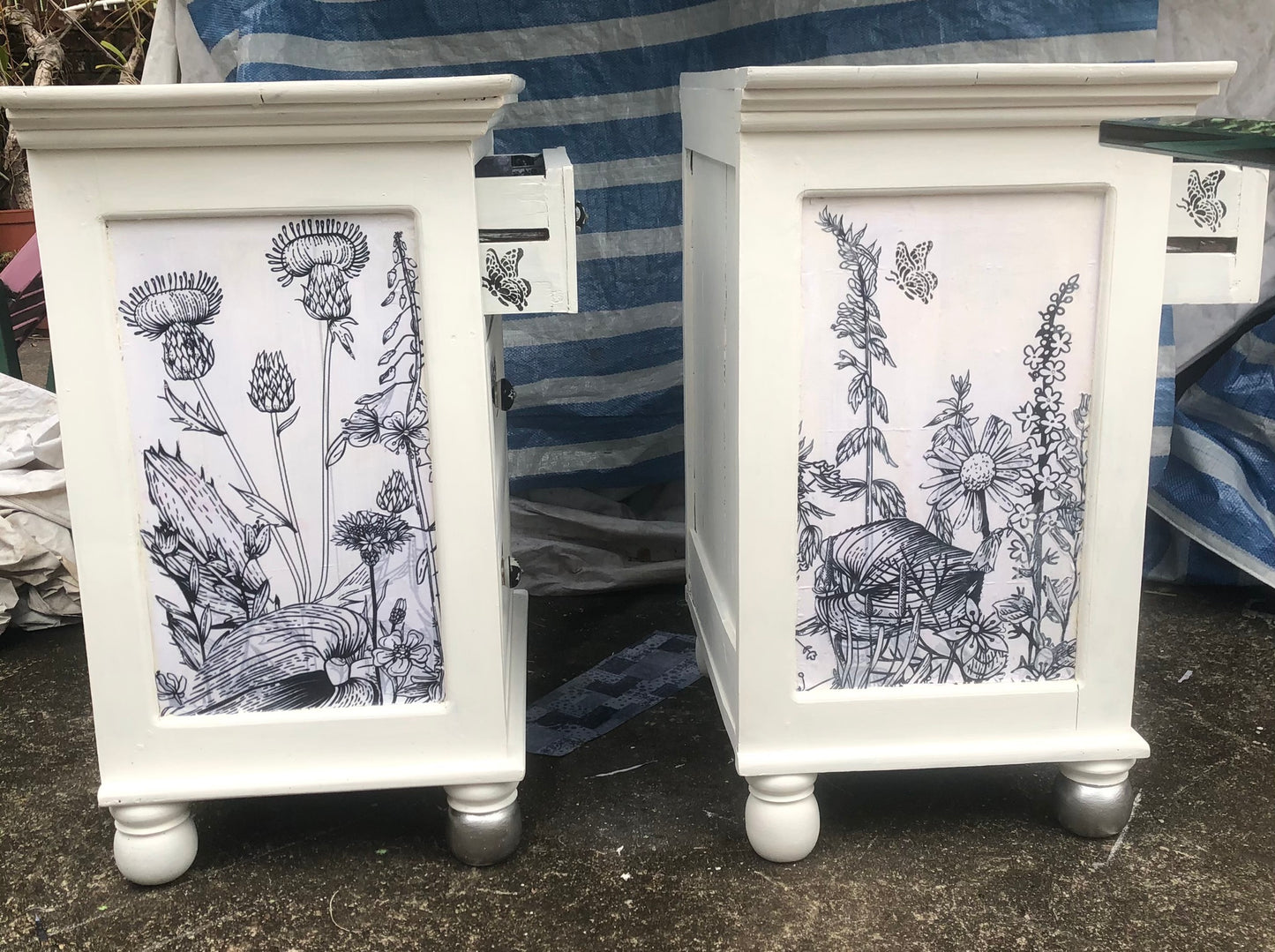 Black and White Bedside Cabinets