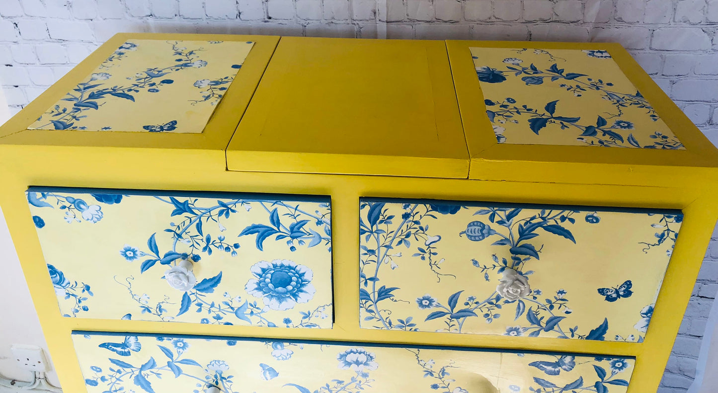 Solid Wood Chinoiserie French Asian Vanity Unit