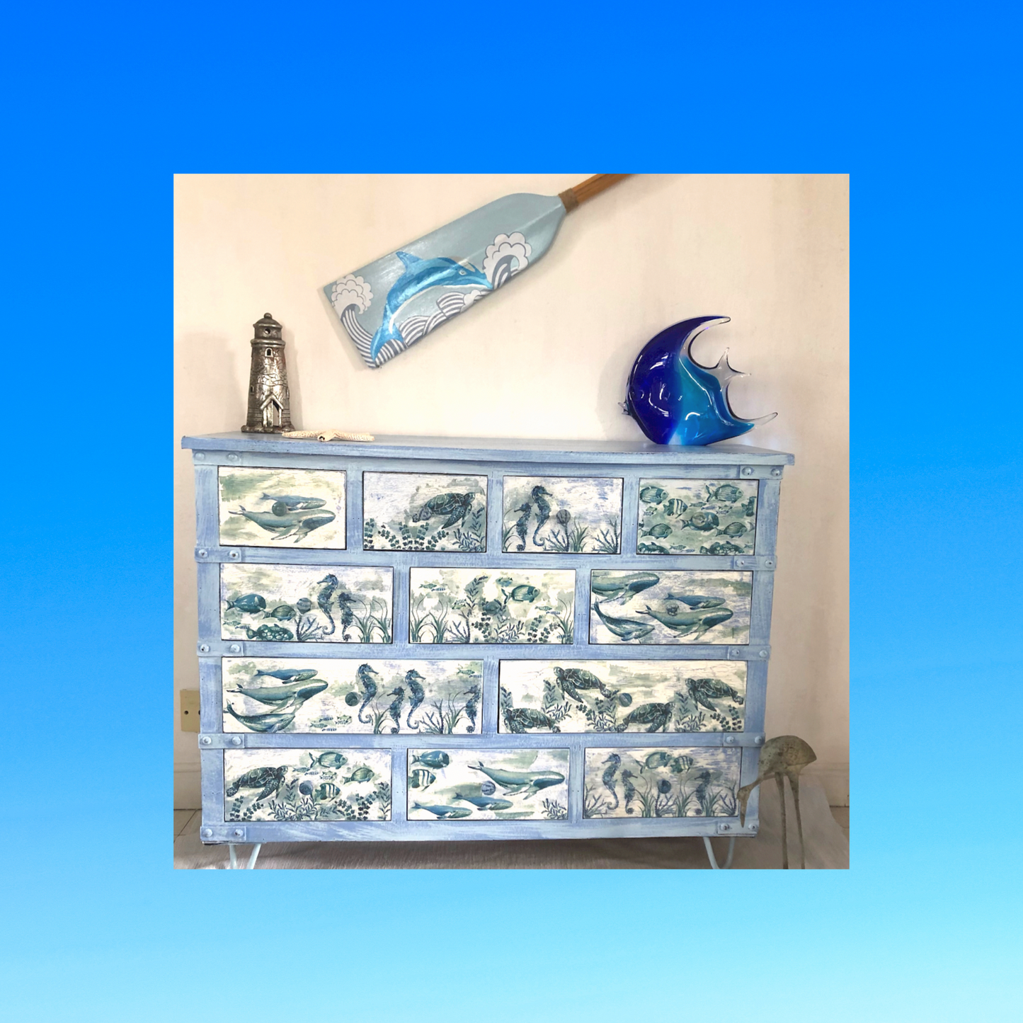 Ocean-Inspired Furniture
Coastal Decor Multi-Drawer Unit
Vintage Distressed Storage Cabinet