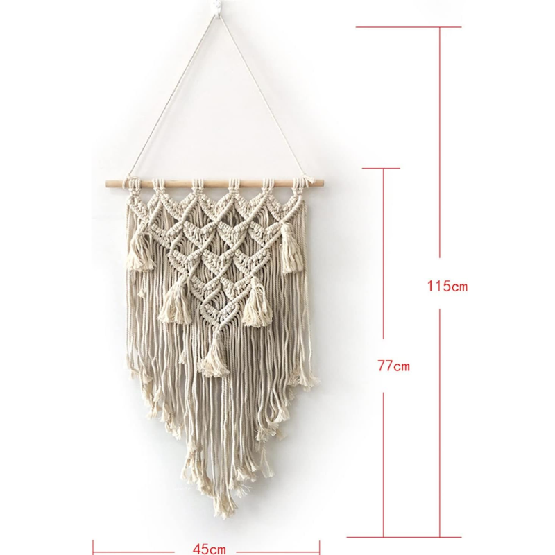 Five Tassled Macrame Wall Hanging Boho Style