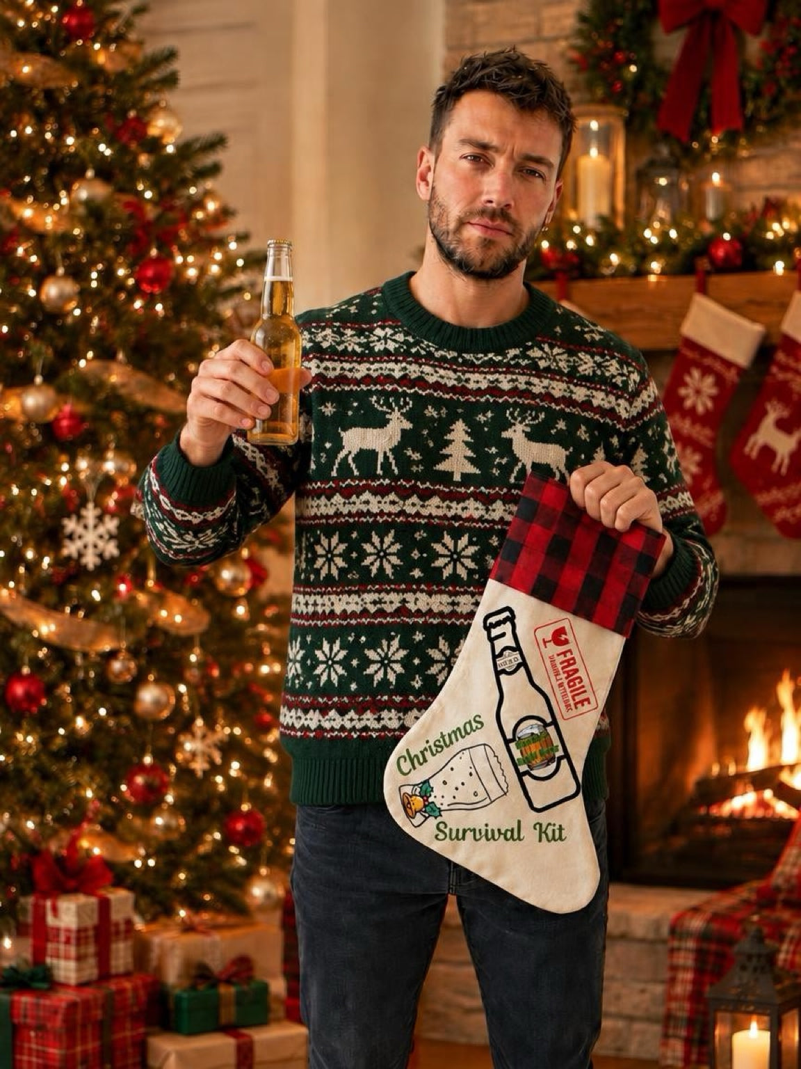 Survival Kit - Personalised Christmas Stocking