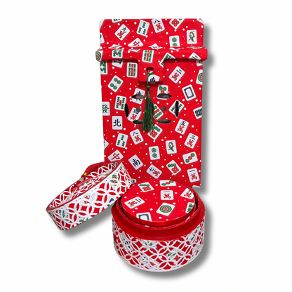 Red Mahjong Coaster Gift Set