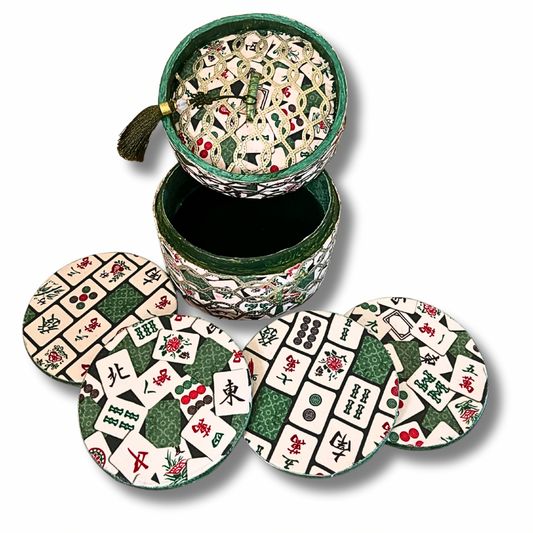 Green Mahjong Coaster Gift Set