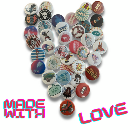 Button Pin Badges and Magnets