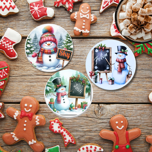 Personalised Snowman Coaster